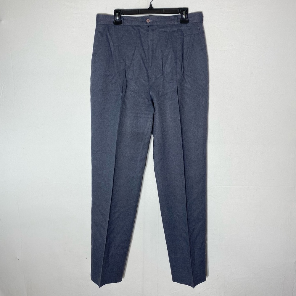 Vintage 90s Seasons Blue Grey High Rise Pleated Front Trouser Pants 12